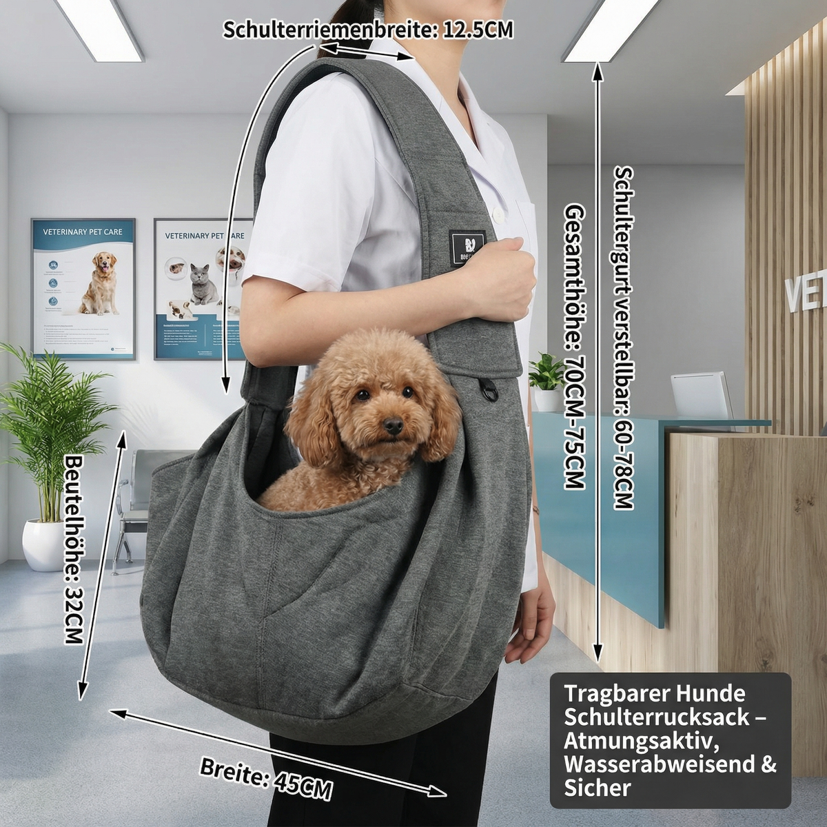 Portable breathable dog shoulder carrier