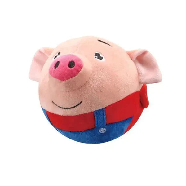 Dog chasing the motion-sensing DogRover toy