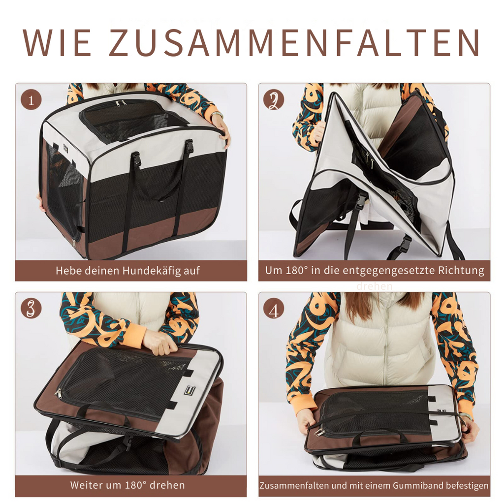 Foldable pet travel box folded flat