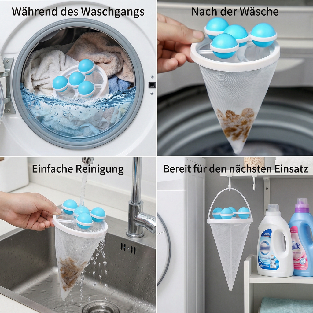 Reusable pet hair laundry filter for washing machines