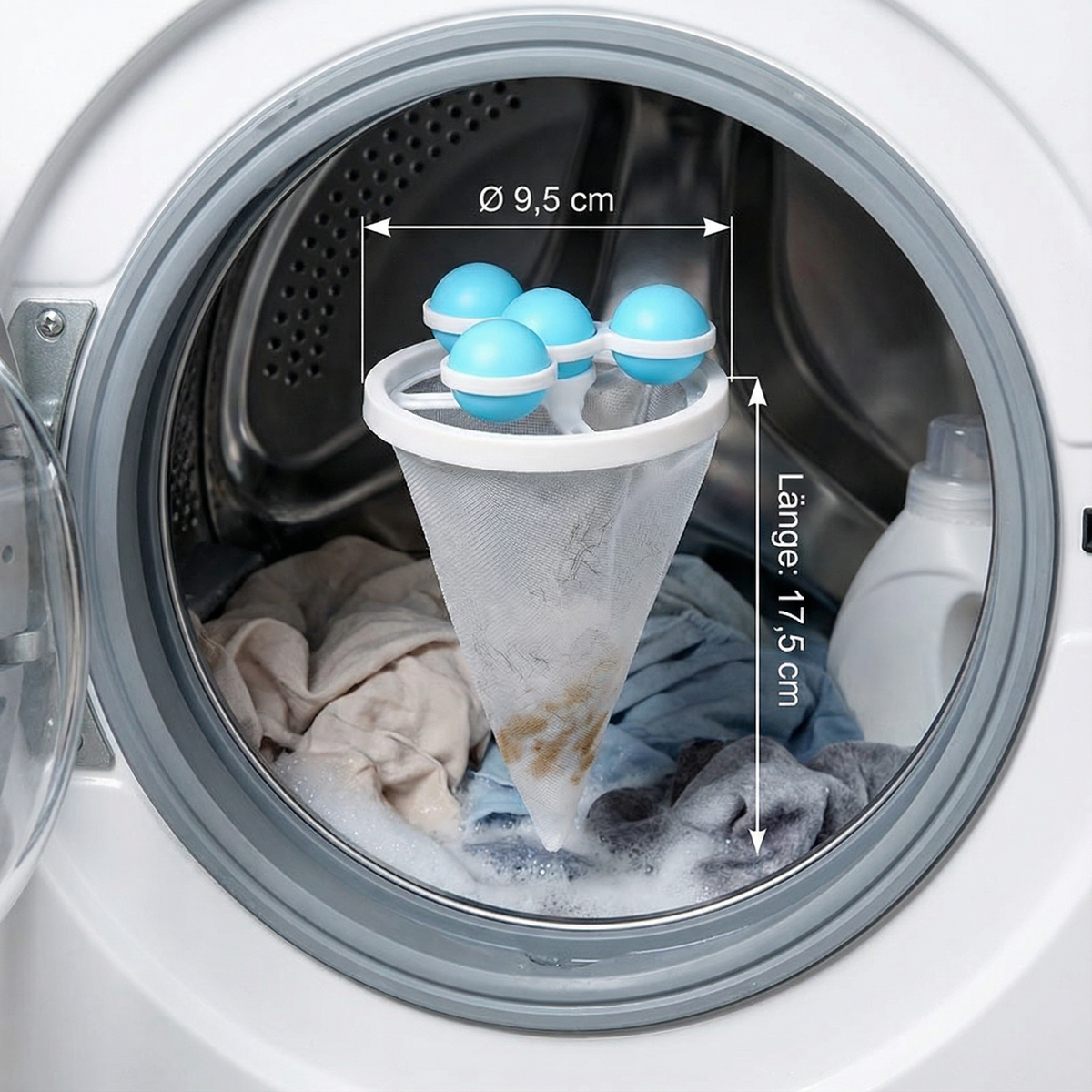 Reusable pet hair laundry filter for washing machines