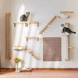 ClimbBuddy cat wall shelf with scratching post