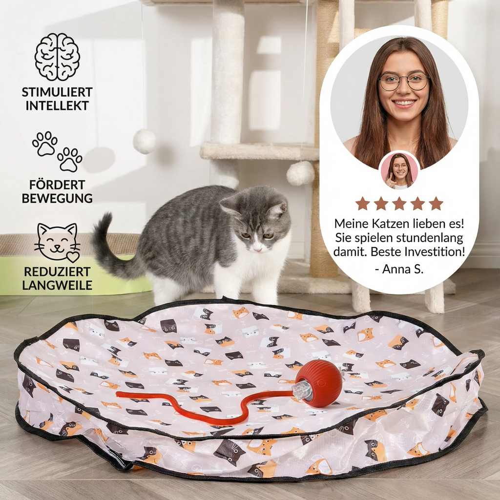 Interactive cat ball hide and seek toy