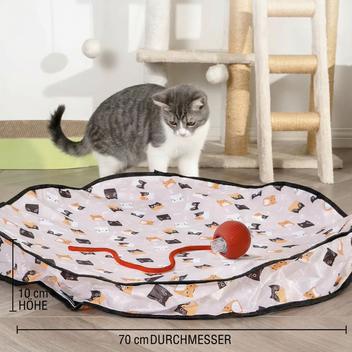 Interactive cat ball hide and seek toy