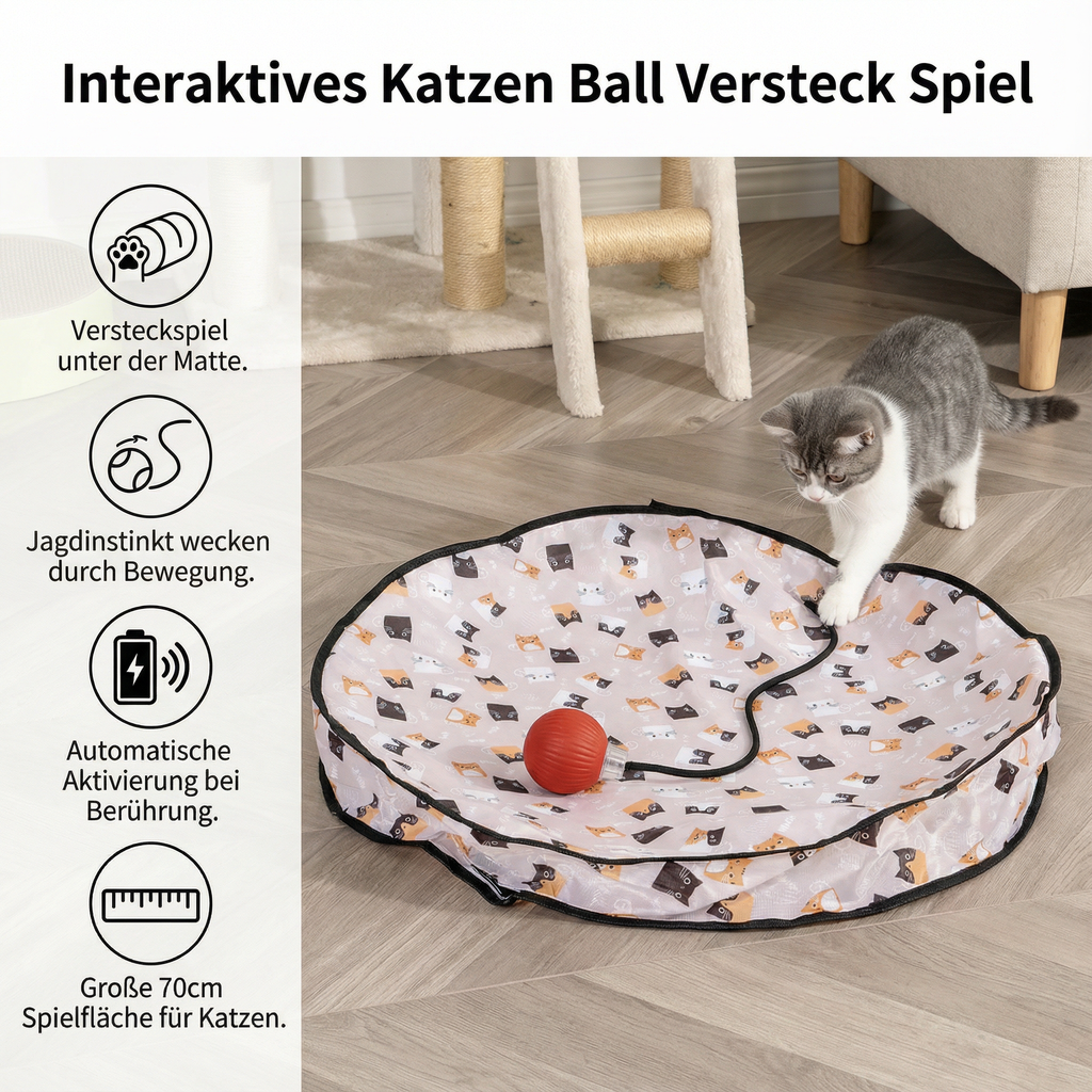 Interactive cat ball hide and seek toy