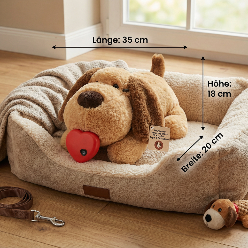 Calming heartbeat comfort plush for pets