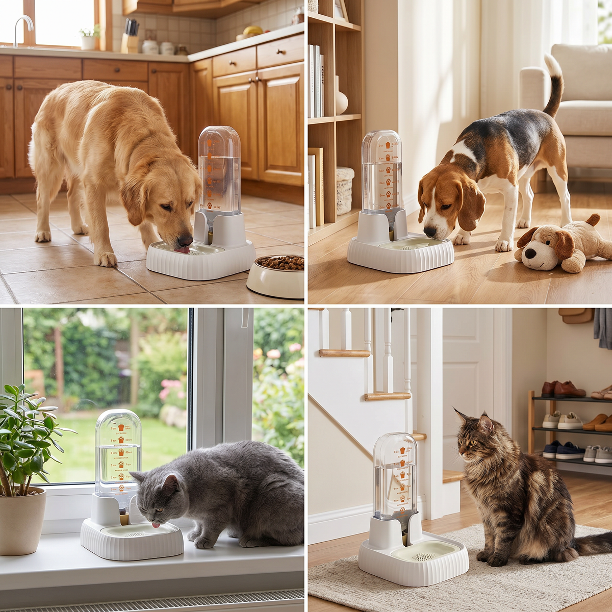 Automatic large-capacity pet water dispenser for cats and dogs