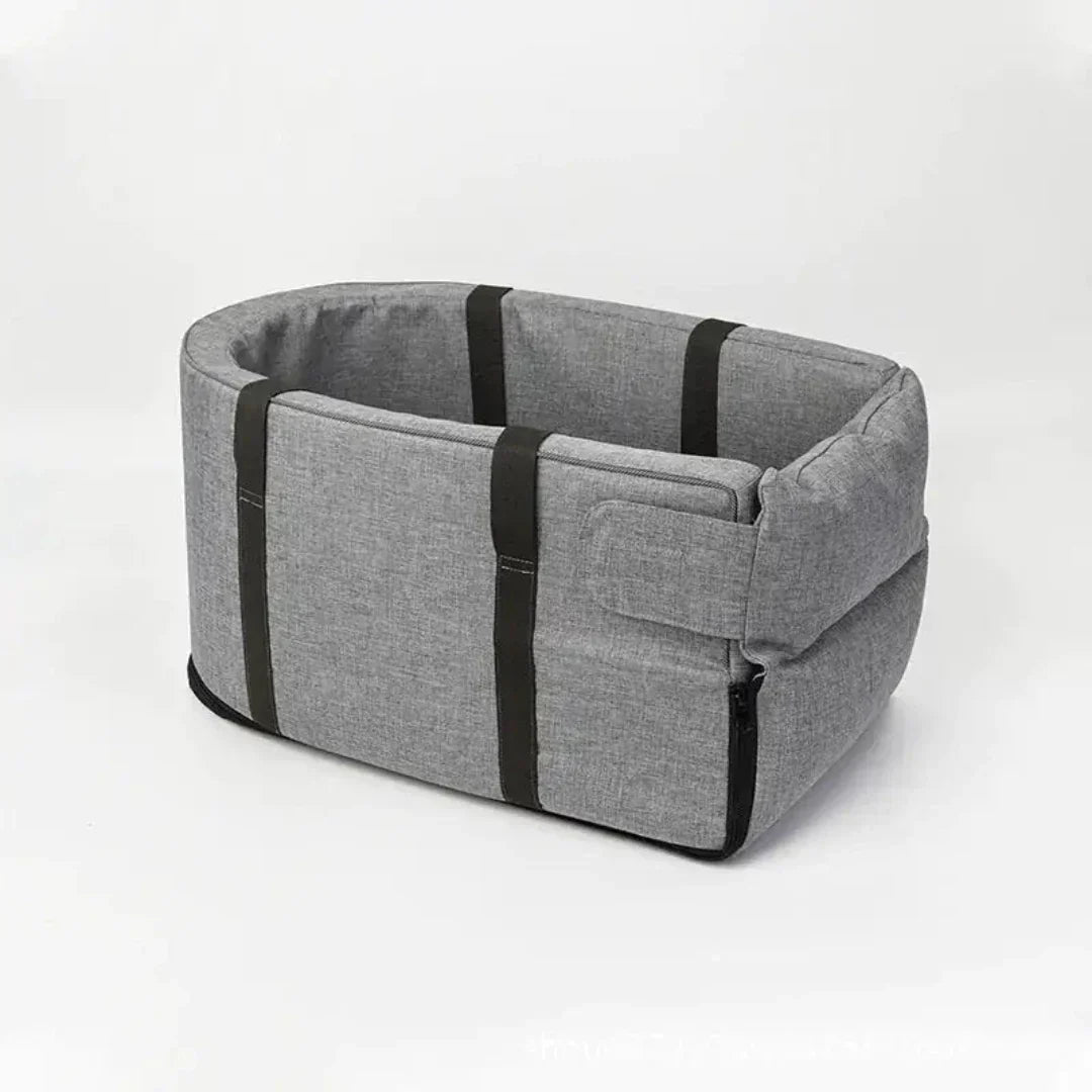 PawJourney car seat secured to a vehicle seat