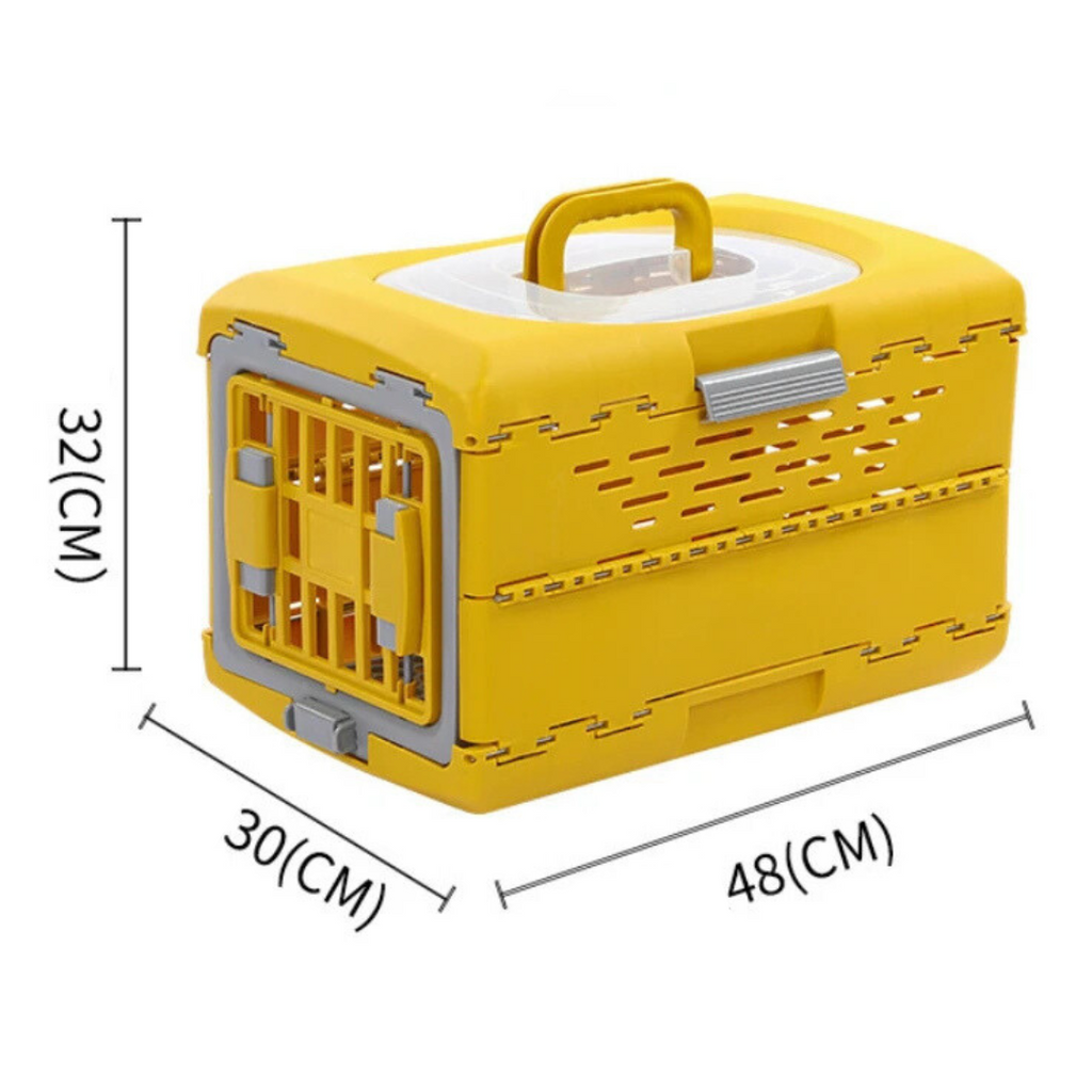 Foldable pet travel crate with ventilation