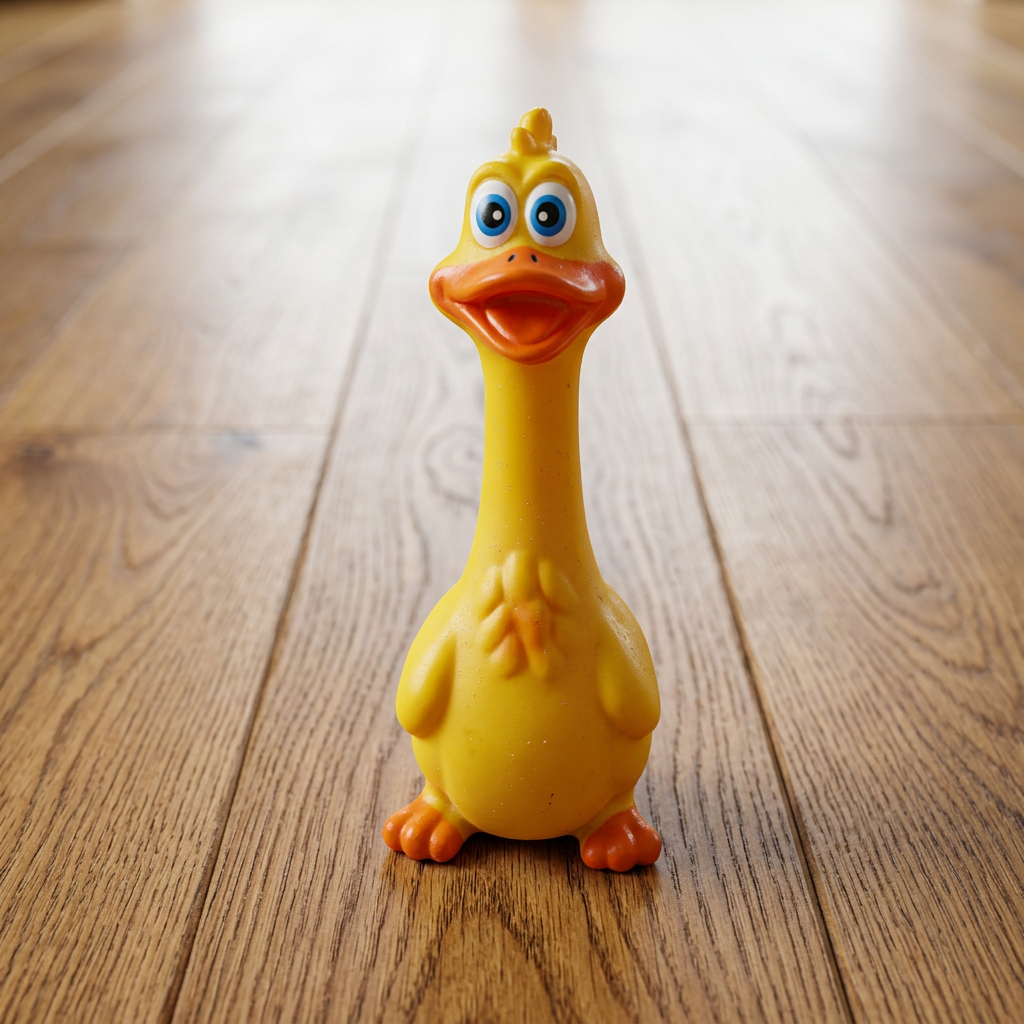 Natural latex dog chew toy in Blue Hippo design