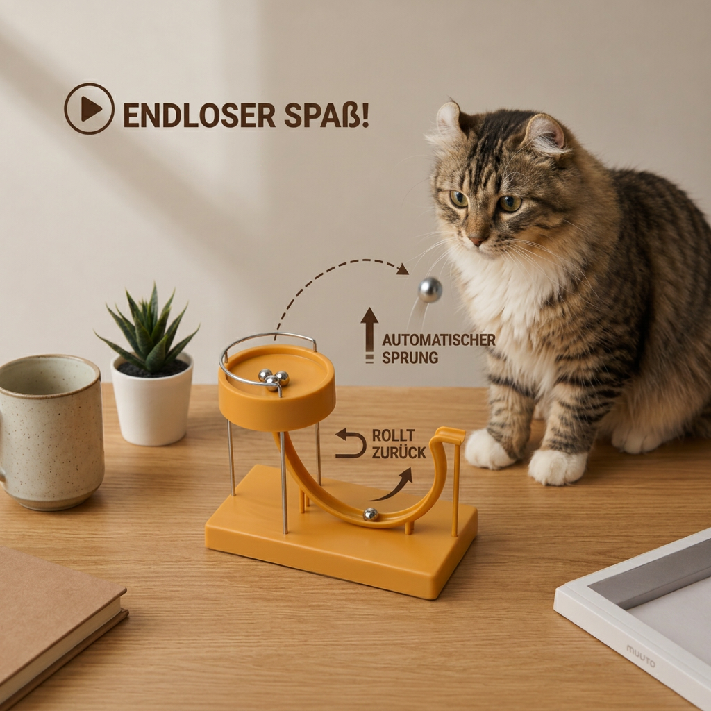 Ball track cat toy with rolling balls